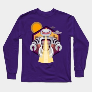 Attacking space alien robot Long Sleeve T-Shirt